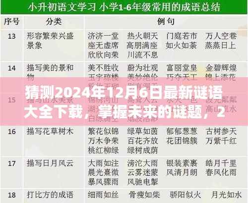 掌握未来谜题,最新谜语大全下载,学习赋予自信与力量