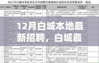 12月白城最新招聘热潮,优质岗位等你来挑战!