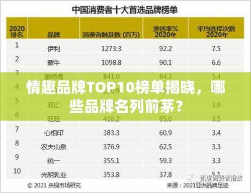 情趣品牌TOP10榜单揭晓,哪些品牌名列前茅?
