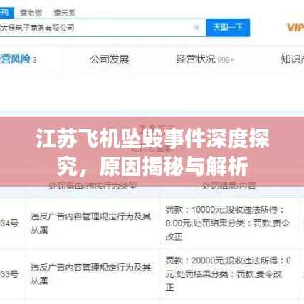 江苏飞机坠毁事件深度探究,原因揭秘与解析