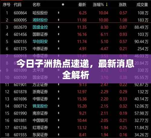 今日子洲热点速递,最新消息全解析