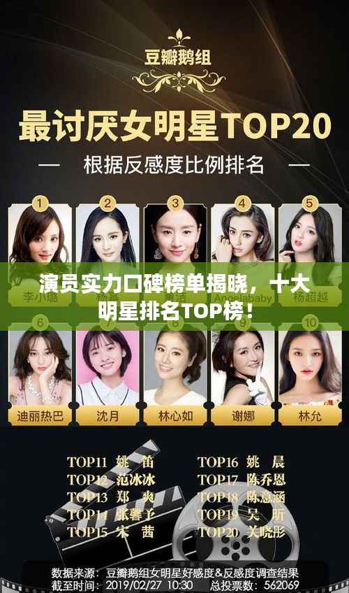 演员实力口碑榜单揭晓,十大明星排名TOP榜!