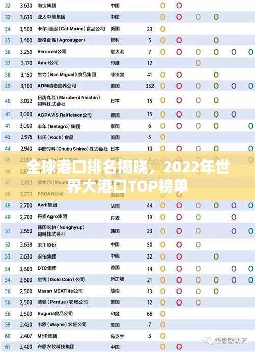 全球港口排名揭晓,2022年世界大港口TOP榜单
