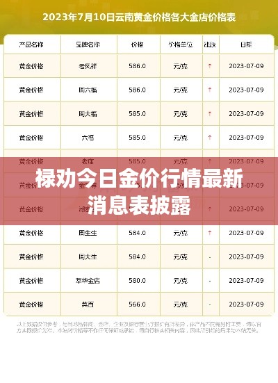 禄劝今日金价行情最新消息表披露