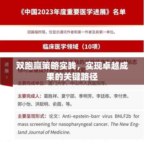 双跑赢策略实践,实现卓越成果的关键路径