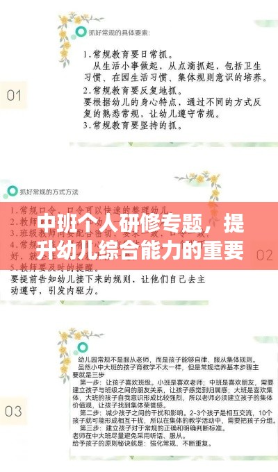 中班个人研修专题,提升幼儿综合能力的重要性及实践策略