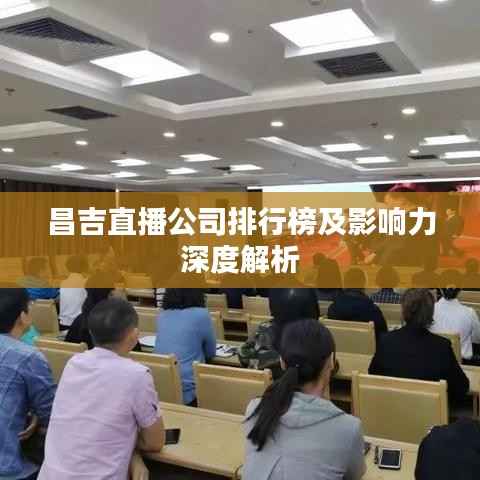 昌吉直播公司排行榜及影响力深度解析